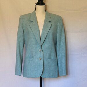 Pendleton flannel blazer size 10 Petite mint green lined